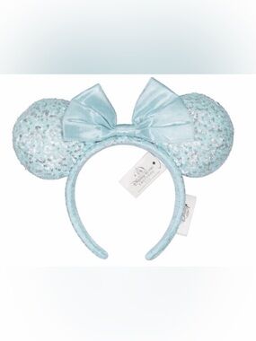 Light Blue Sequins Mouse Ears Headband